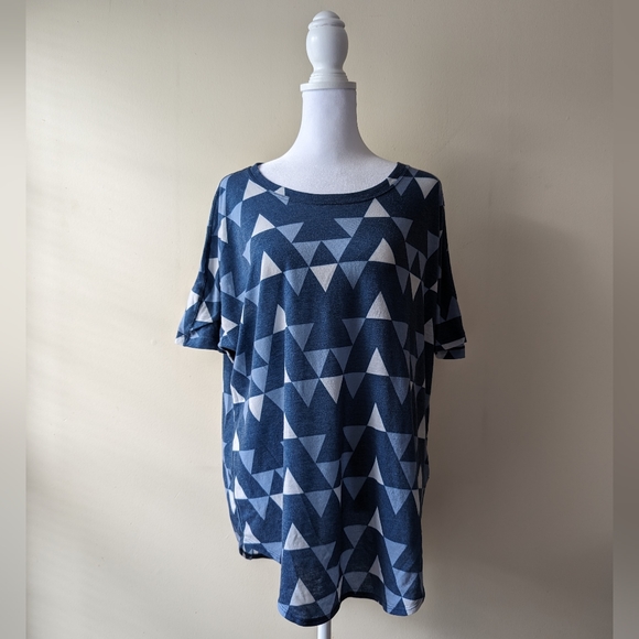 The North Face Tops - The North Face Short Sleeve Blue Geometric Top Large